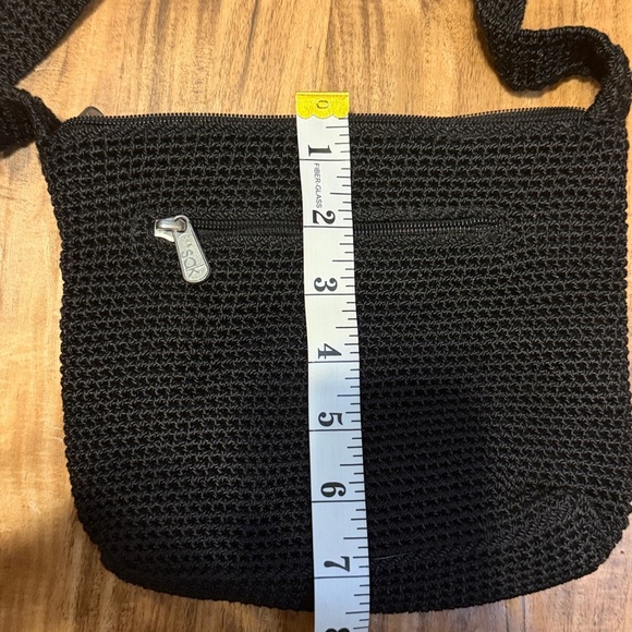 Sak women’s purse shoulder bag black woven classic small zipper pockets Preloved - Picture 4 of 7